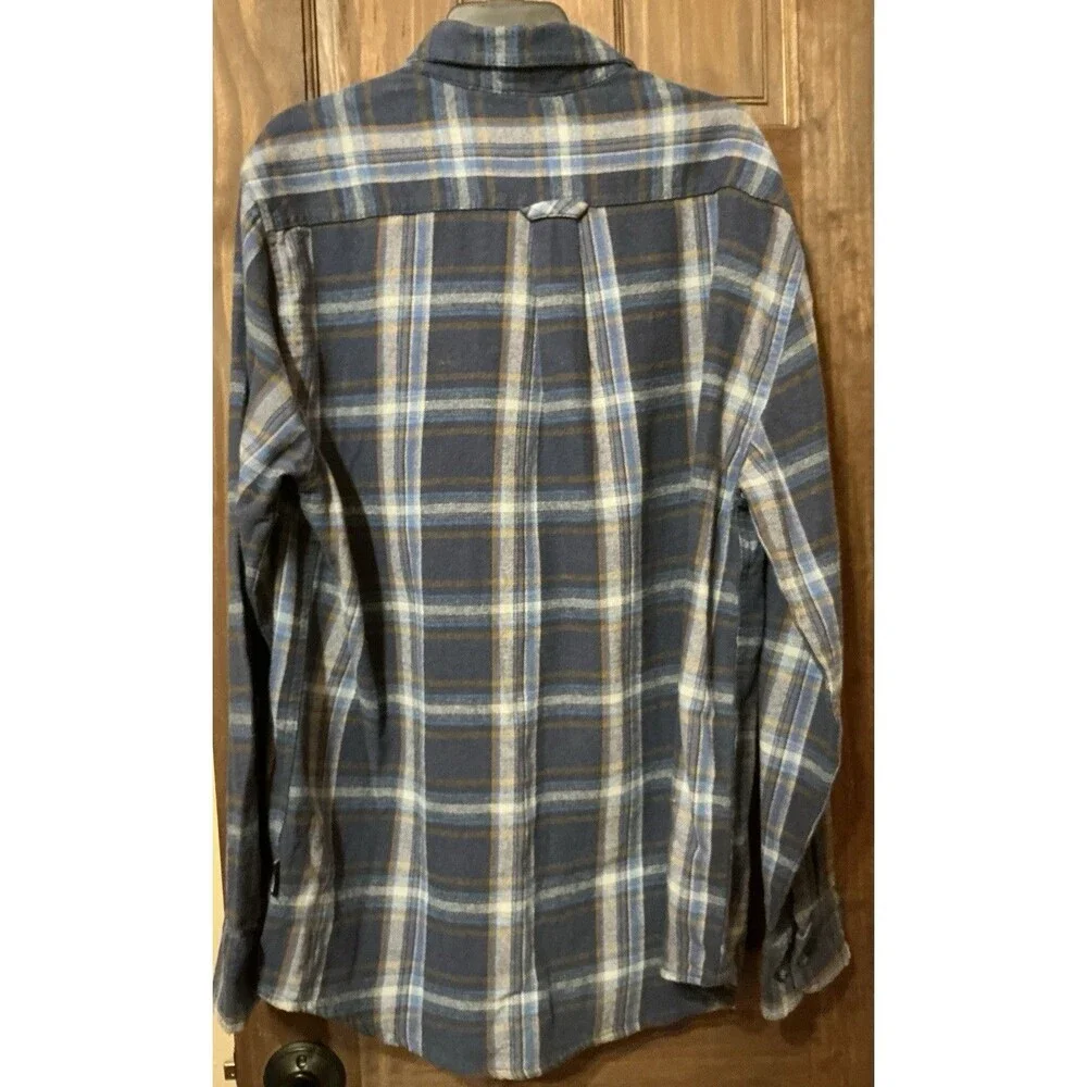Eddie Bauer Insignia Blue Canyon Plaid Flannel Shirt Medium NWT - Picture 3 of 4